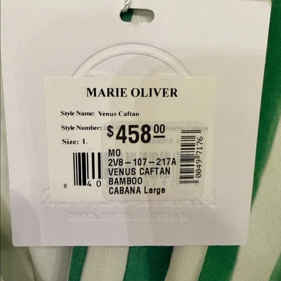 Marie Oliver Green & White Striped V-Neck Maxi Dress - Picture 4 of 4